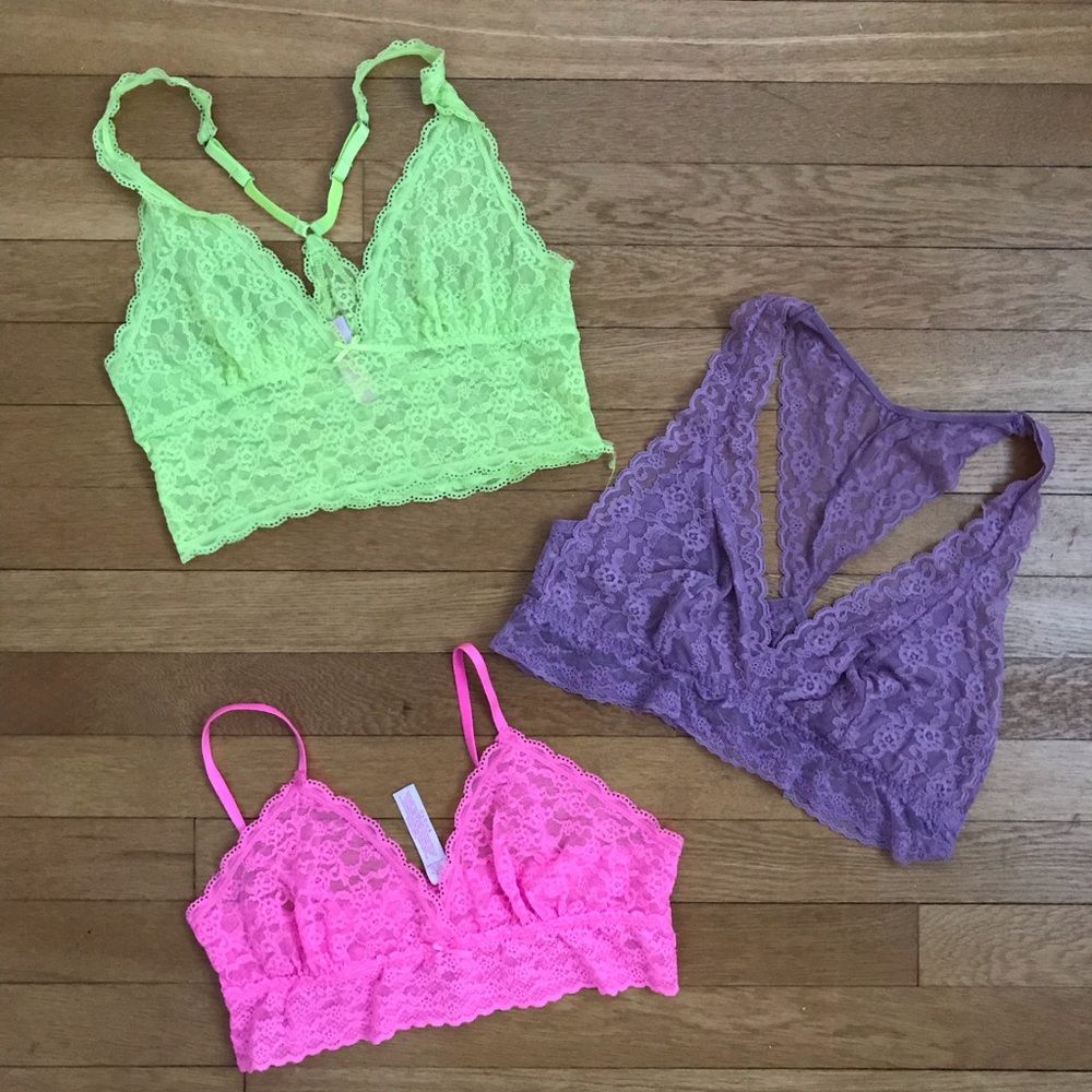 Three Victoria’s Secret Lace Bralettes